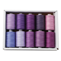 HKM-471891 Multicolor Dacron Sewing Thread - 300 Meters per Roll, 10 Piece Set for DIY Projects
