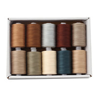 HKM-471891 Multicolor Dacron Sewing Thread - 300 Meters per Roll, 10 Piece Set for DIY Projects