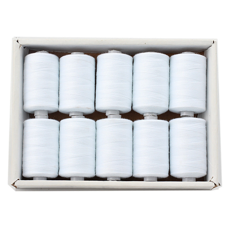 HKM-471891 Multicolor Dacron Sewing Thread - 300 Meters per Roll, 10 Piece Set for DIY Projects