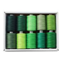 HKM-471891 Multicolor Dacron Sewing Thread - 300 Meters per Roll, 10 Piece Set for DIY Projects