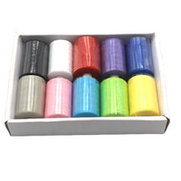 HKM-471891 Multicolor Dacron Sewing Thread - 300 Meters per Roll, 10 Piece Set for DIY Projects