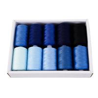 HKM-471891 Multicolor Dacron Sewing Thread - 300 Meters per Roll, 10 Piece Set for DIY Projects
