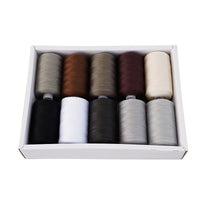 HKM-471891 Multicolor Dacron Sewing Thread - 300 Meters per Roll, 10 Piece Set for DIY Projects