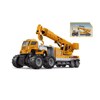 HKM-472019 Alloy 4WD Diecast Crane Truck Toy for Kids - Engineering Construction Vehicle, 1:43 Scale