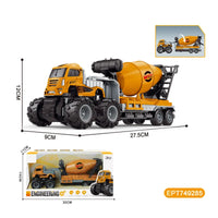 HKM-472019 Alloy 4WD Diecast Crane Truck Toy for Kids - Engineering Construction Vehicle, 1:43 Scale