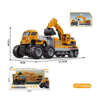 HKM-472019 Alloy 4WD Diecast Crane Truck Toy for Kids - Engineering Construction Vehicle, 1:43 Scale