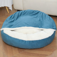 HKM-472019 Cozy Orthopedic Dog Bed with Hooded Blanket - Waterproof and Dirt Resistant for Cats and Puppies