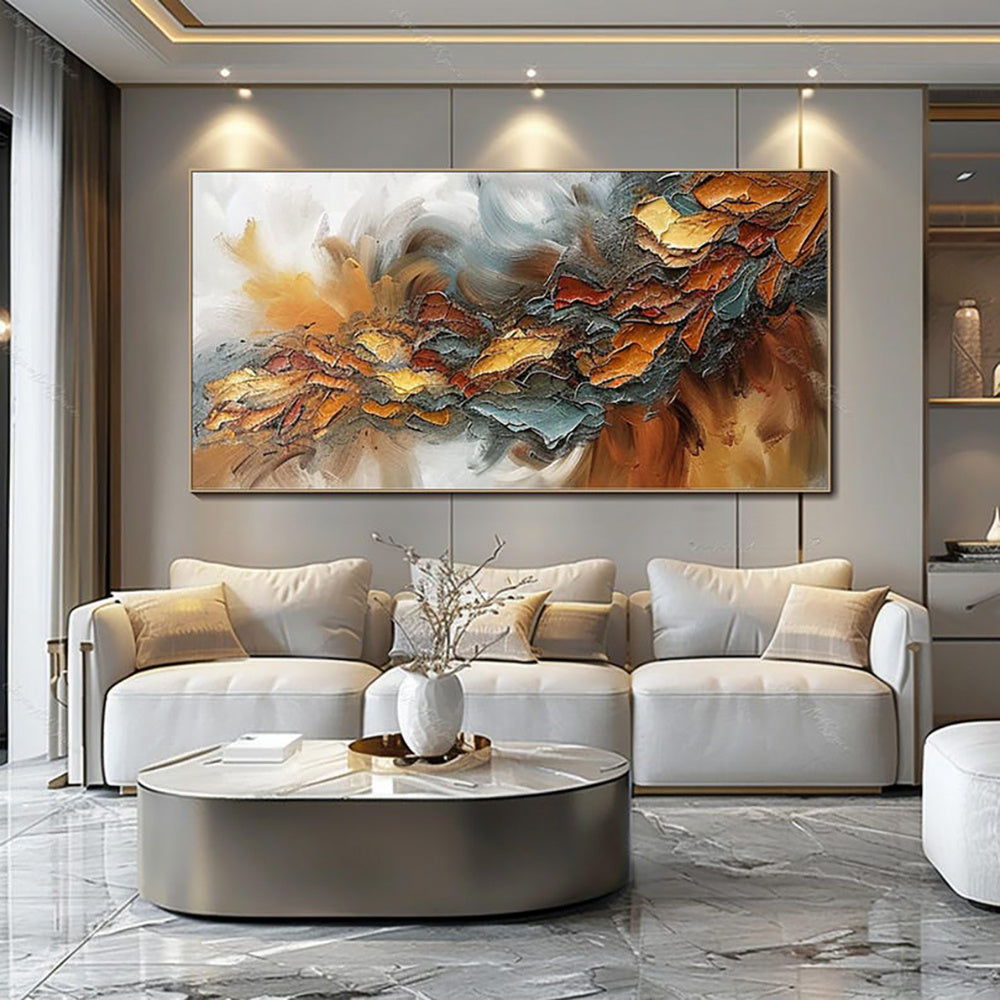 HKM-472147 Large Hand-Painted Abstract Oil Painting on Canvas for Modern Home Decor
