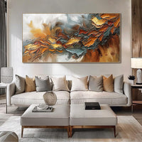 HKM-472147 Large Hand-Painted Abstract Oil Painting on Canvas for Modern Home Decor