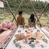 HKM-472211 Geometric Cotton Outdoor Picnic and Nap Blanket - 160 x 130CM