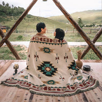 HKM-472211 Geometric Cotton Outdoor Picnic and Nap Blanket - 160 x 130CM