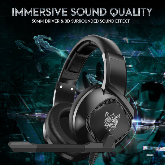 HKM-472275 RGB Gaming Headset with Noise-Cancellation Microphone for Xbox One and PS4, Comfortable Over-Ear Headphones