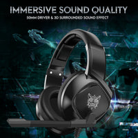HKM-472275 RGB Gaming Headset with Noise-Cancellation Microphone for Xbox One and PS4, Comfortable Over-Ear Headphones