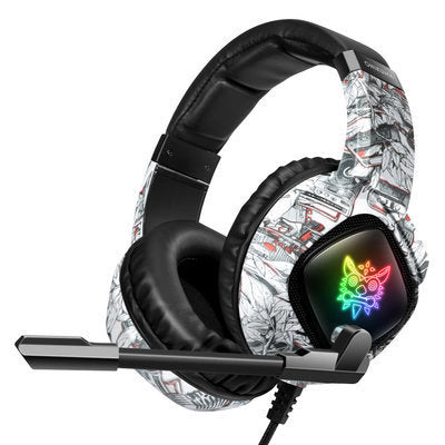 HKM-472275 RGB Gaming Headset with Noise-Cancellation Microphone for Xbox One and PS4, Comfortable Over-Ear Headphones