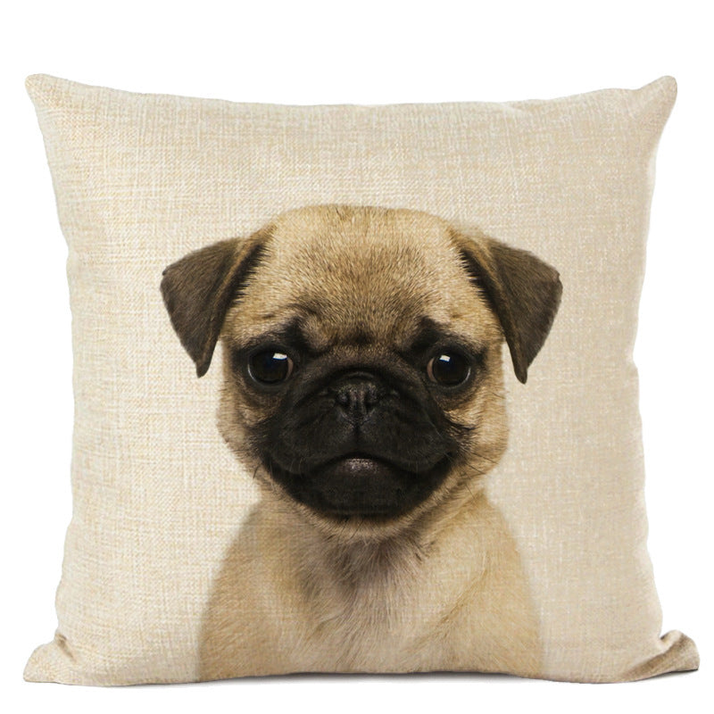 HKM-472339 Animal Parrot and Deer Head Linen Pillow Cover - Modern Simple Design, 45x45cm