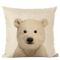 HKM-472339 Animal Parrot and Deer Head Linen Pillow Cover - Modern Simple Design, 45x45cm