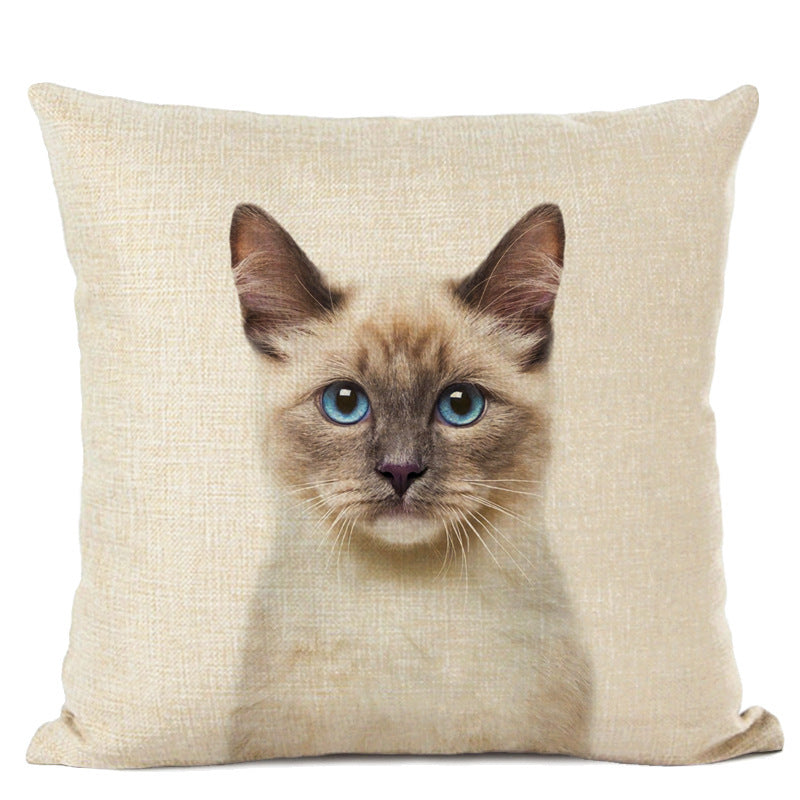 HKM-472339 Animal Parrot and Deer Head Linen Pillow Cover - Modern Simple Design, 45x45cm