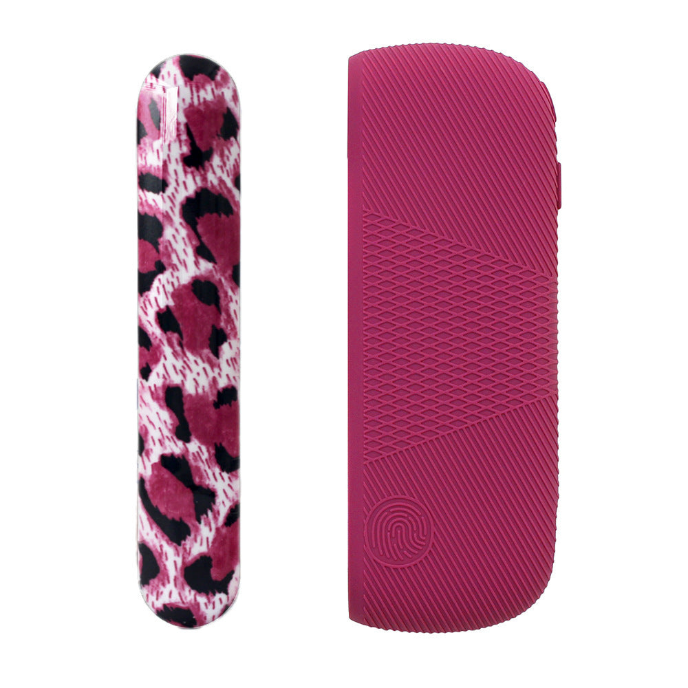 HKM-472467 Sky Blue and Pink Leopard Print Silicone Protective Cover for Charging Compartment