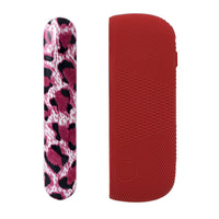 HKM-472467 Sky Blue and Pink Leopard Print Silicone Protective Cover for Charging Compartment