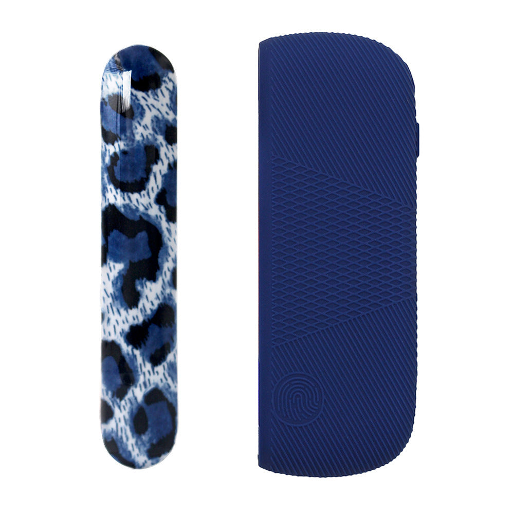 HKM-472467 Sky Blue and Pink Leopard Print Silicone Protective Cover for Charging Compartment