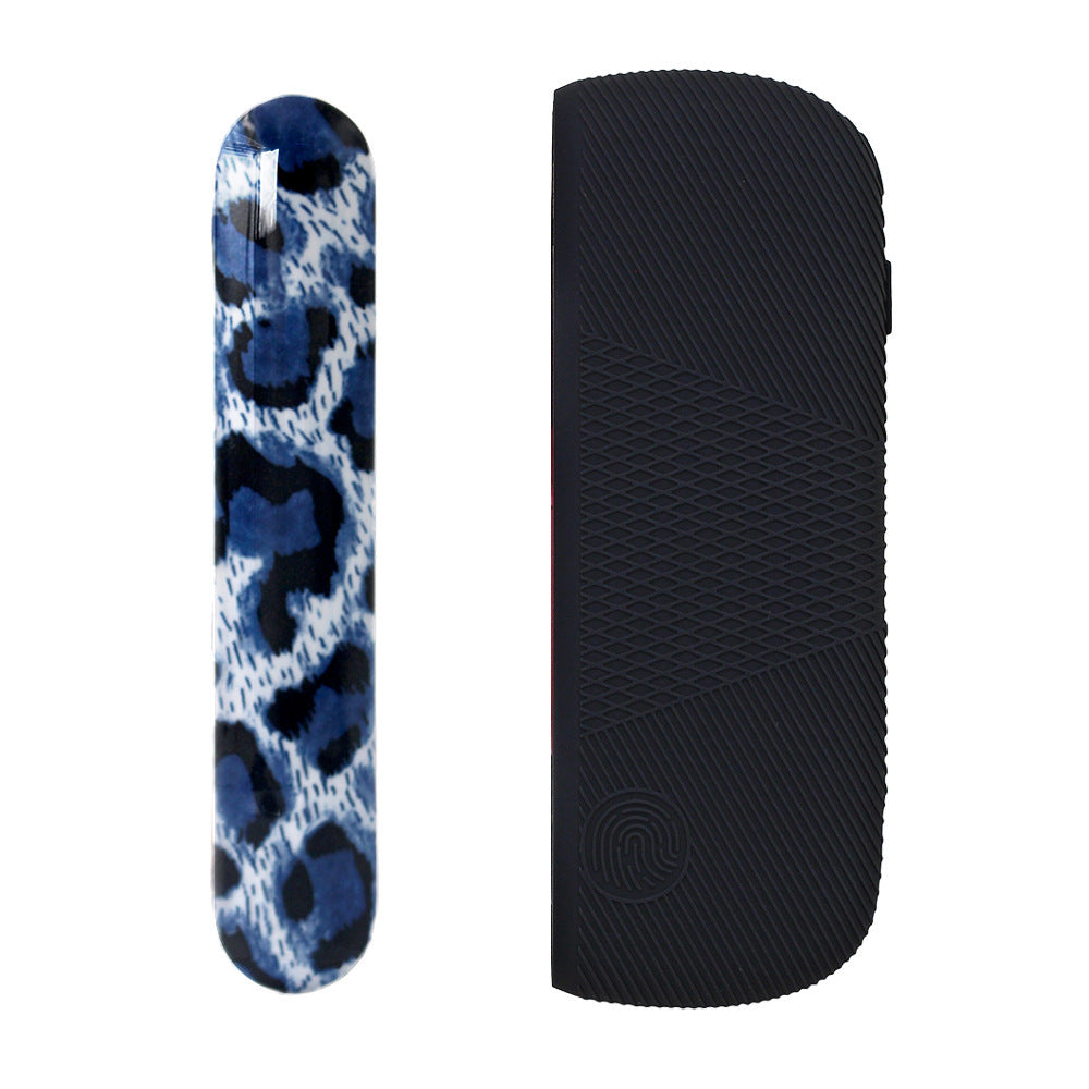 HKM-472467 Sky Blue and Pink Leopard Print Silicone Protective Cover for Charging Compartment