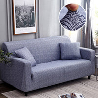 HKM-472595 Super Stretchable Geometric Sofa Slipcover for Three-Seater Couch, Polyester Fabric