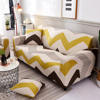 HKM-472595 Super Stretchable Geometric Sofa Slipcover for Three-Seater Couch, Polyester Fabric