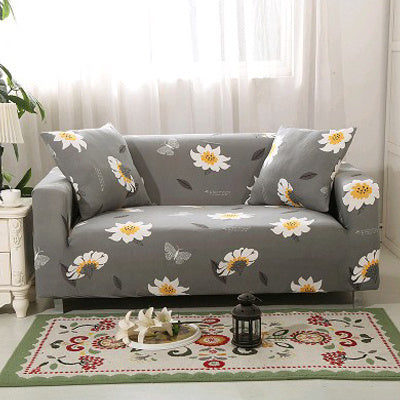 HKM-472595 Super Stretchable Geometric Sofa Slipcover for Three-Seater Couch, Polyester Fabric