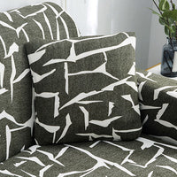 HKM-472595 Super Stretchable Geometric Sofa Slipcover for Three-Seater Couch, Polyester Fabric