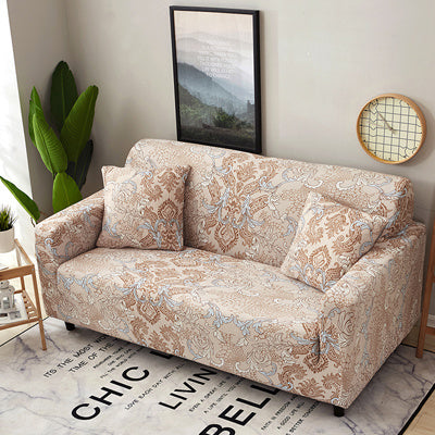 HKM-472595 Super Stretchable Geometric Sofa Slipcover for Three-Seater Couch, Polyester Fabric