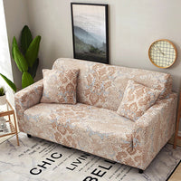 HKM-472595 Super Stretchable Geometric Sofa Slipcover for Three-Seater Couch, Polyester Fabric