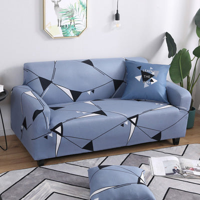 HKM-472595 Super Stretchable Geometric Sofa Slipcover for Three-Seater Couch, Polyester Fabric