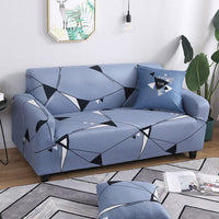 HKM-472595 Super Stretchable Geometric Sofa Slipcover for Three-Seater Couch, Polyester Fabric