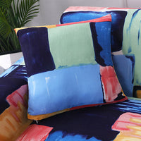 HKM-472595 Super Stretchable Geometric Sofa Slipcover for Three-Seater Couch, Polyester Fabric