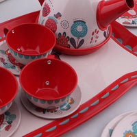 HKM-473043 Classic Kids Tea Set Role Play Kitchen Toy - Fun Plastic Dining Experience for Ages 2-4