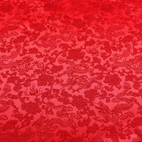 HKM-473043 Happy Auspicious Dragon and Phoenix Brocade Fabric for Skirts, Shirts, and Wedding Dresses - 50% Rayon, 50% Polyester, 150cm Wide