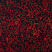 HKM-473043 Happy Auspicious Dragon and Phoenix Brocade Fabric for Skirts, Shirts, and Wedding Dresses - 50% Rayon, 50% Polyester, 150cm Wide