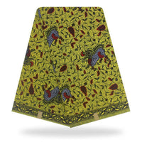 HKM-473043 Vibrant Polyester Batik Fabric for Trousers, Shirts, and Home Decor - Plant Print, 115cm Wide
