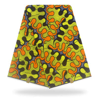 HKM-473043 Vibrant Polyester Batik Fabric for Trousers, Shirts, and Home Decor - Plant Print, 115cm Wide