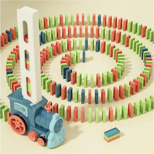 HKM-473171 Electric Automatic Domino Stacking Toy Set for Kids - Creative Domino Train Game