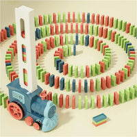 HKM-473171 Electric Automatic Domino Stacking Toy Set for Kids - Creative Domino Train Game