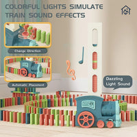 HKM-473171 Electric Automatic Domino Stacking Toy Set for Kids - Creative Domino Train Game