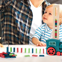 HKM-473171 Electric Automatic Domino Stacking Toy Set for Kids - Creative Domino Train Game