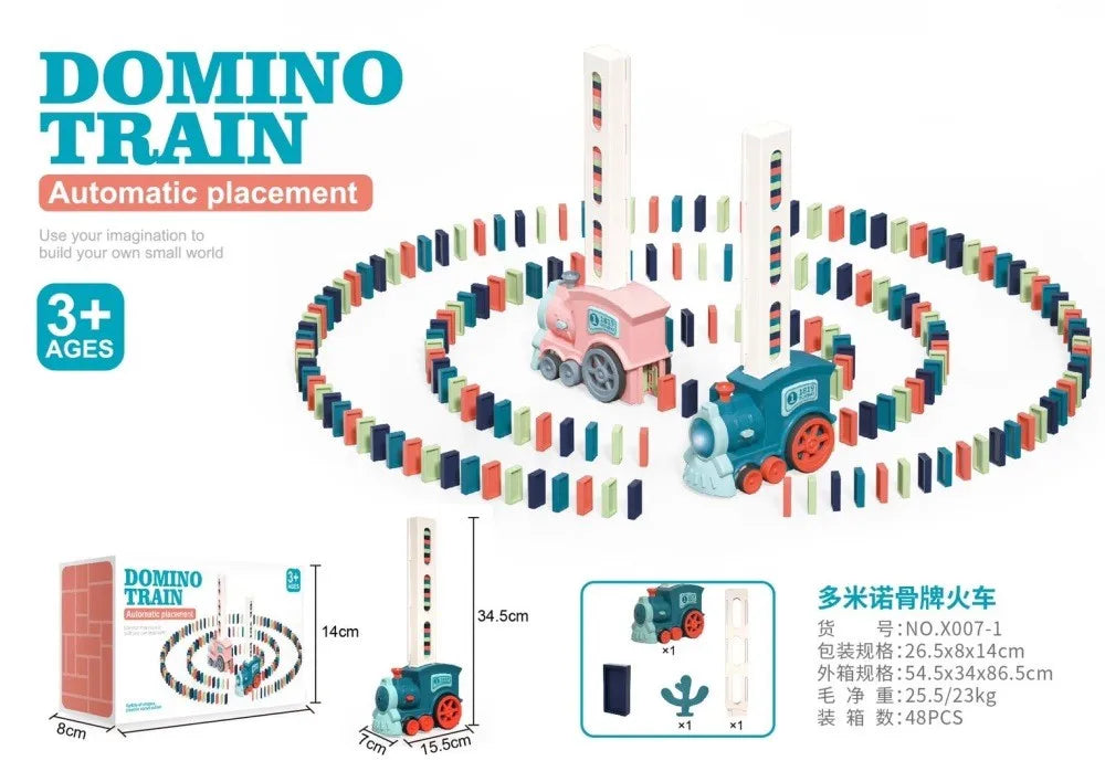 HKM-473171 Electric Automatic Domino Stacking Toy Set for Kids - Creative Domino Train Game
