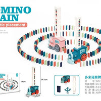 HKM-473171 Electric Automatic Domino Stacking Toy Set for Kids - Creative Domino Train Game