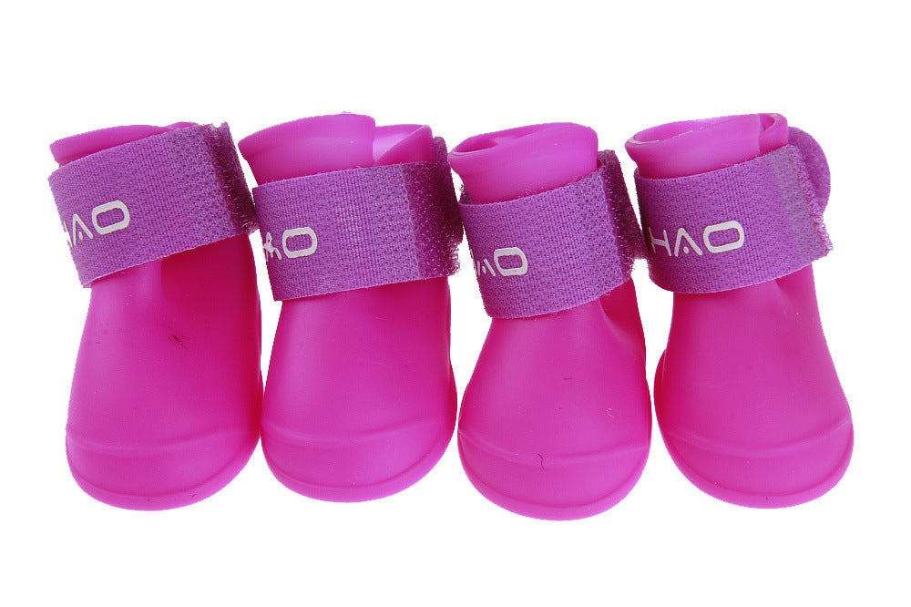 HKM-473363 Candy Pet Rain Boots - Waterproof, Warm, Non-Slip Dog Shoes for All Weather