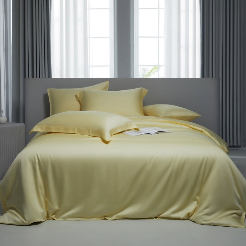 HKM-473363 Lyocell Solid Color Tencel Bed Sheet and Duvet Cover Set in Various Sizes