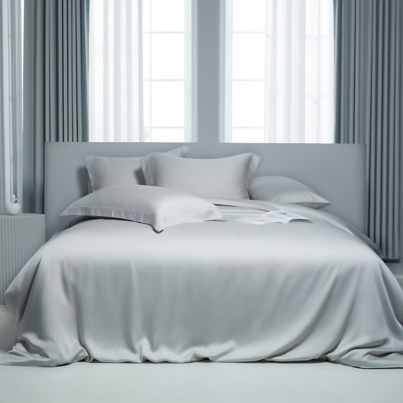 HKM-473363 Lyocell Solid Color Tencel Bed Sheet and Duvet Cover Set in Various Sizes