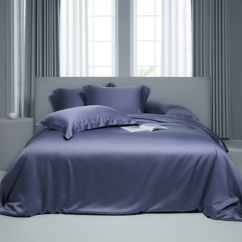 HKM-473363 Lyocell Solid Color Tencel Bed Sheet and Duvet Cover Set in Various Sizes