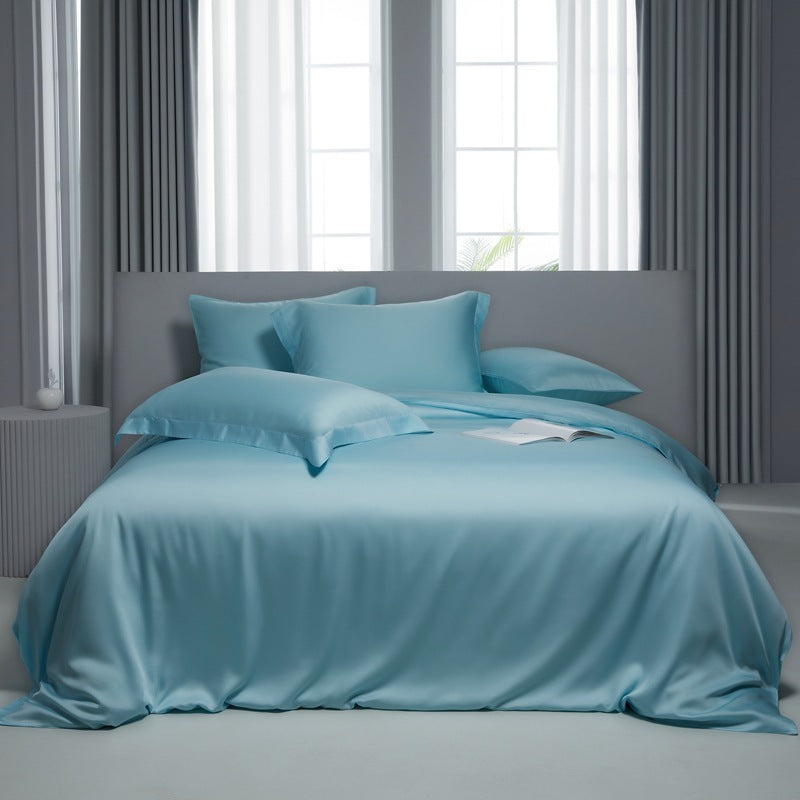HKM-473363 Lyocell Solid Color Tencel Bed Sheet and Duvet Cover Set in Various Sizes